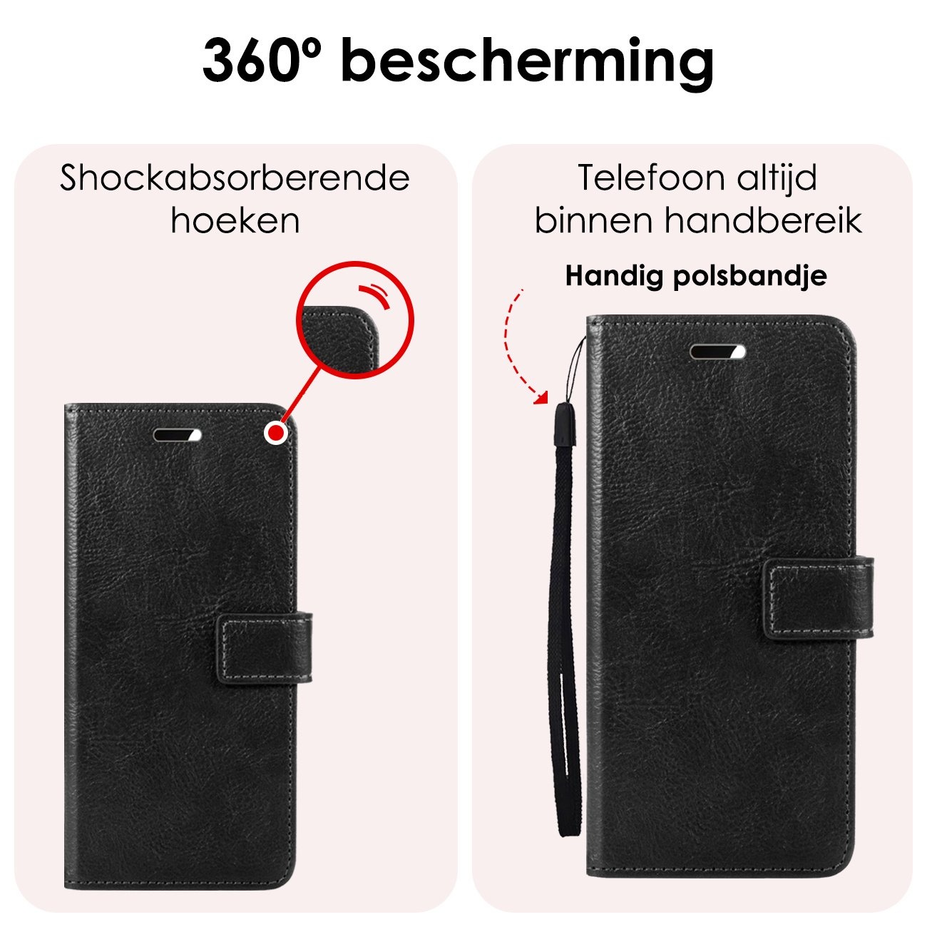 NoXx Hoes Geschikt voor Samsung S23 FE Hoesje Book Case Hoes Flip Cover Wallet Bookcase Met 2x Screenprotector - Zwart