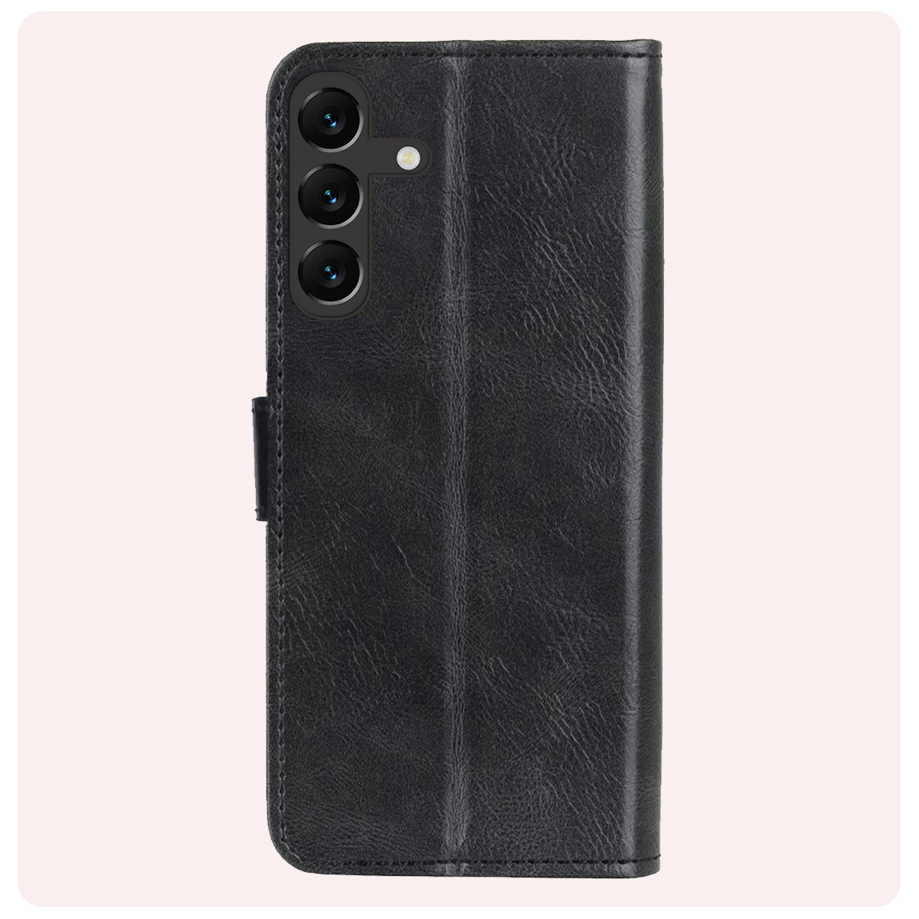 NoXx Hoes Geschikt voor Samsung S23 FE Hoesje Book Case Hoes Flip Cover Wallet Bookcase Met 2x Screenprotector - Zwart