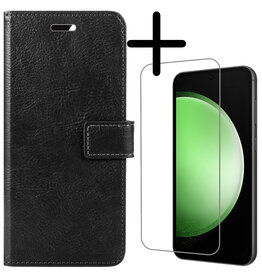 BASEY. BASEY. Samsung Galaxy S23 FE Hoesje Bookcase Met Screenprotector - Zwart