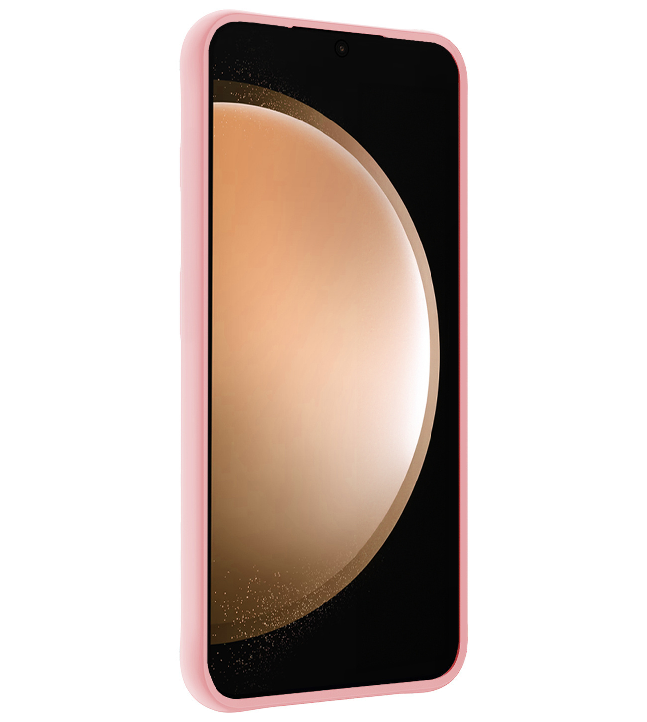 Nomfy Hoesje Geschikt voor Samsung S23 FE Hoesje Siliconen Cover Case Met Screenprotector - Hoes Geschikt voor Samsung Galaxy S23 FE Hoes Back Case - Lichtroze