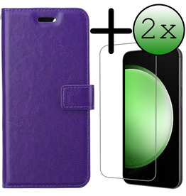 BASEY. BASEY. Samsung Galaxy S23 FE Hoesje Bookcase Met 2x Screenprotector - Paars
