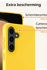 Nomfy Hoesje Geschikt voor Samsung S23 FE Hoesje Siliconen Cover Case Met 2x Screenprotector - Hoes Geschikt voor Samsung Galaxy S23 FE Hoes Back Case - Geel