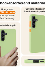 Nomfy Hoesje Geschikt voor Samsung S23 FE Hoesje Siliconen Cover Case Met 2x Screenprotector - Hoes Geschikt voor Samsung Galaxy S23 FE Hoes Back Case - Groen