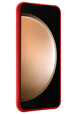 Nomfy Hoesje Geschikt voor Samsung S23 FE Hoesje Siliconen Cover Case Met 2x Screenprotector - Hoes Geschikt voor Samsung Galaxy S23 FE Hoes Back Case - Rood