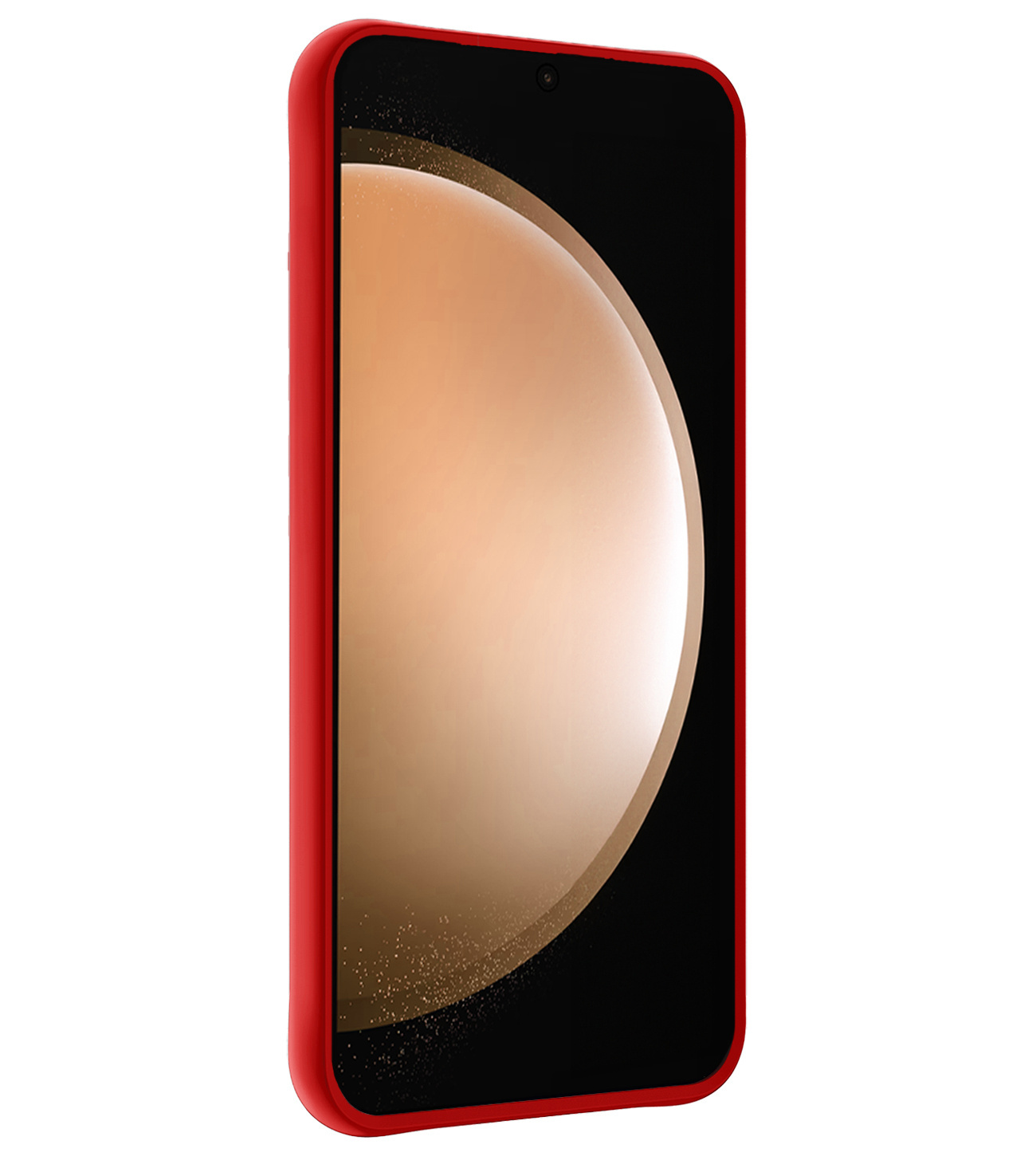 Nomfy Hoesje Geschikt voor Samsung S23 FE Hoesje Siliconen Cover Case Met 2x Screenprotector - Hoes Geschikt voor Samsung Galaxy S23 FE Hoes Back Case - Rood