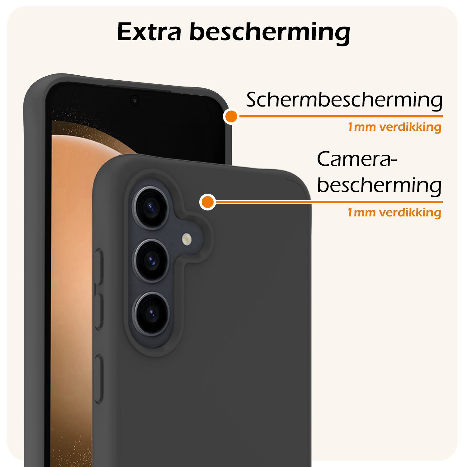 Nomfy Hoesje Geschikt voor Samsung S23 FE Hoesje Siliconen Cover Case Met 2x Screenprotector - Hoes Geschikt voor Samsung Galaxy S23 FE Hoes Back Case - Zwart