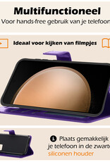 Nomfy Hoesje Geschikt voor Samsung S23 FE Hoes Bookcase Flipcase Book Cover Met Screenprotector - Hoes Geschikt voor Samsung Galaxy S23 FE Hoesje Book Case - Paars