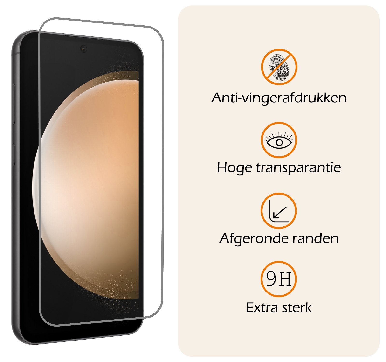 Nomfy Hoesje Geschikt voor Samsung S23 FE Hoes Bookcase Flipcase Book Cover Met Screenprotector - Hoes Geschikt voor Samsung Galaxy S23 FE Hoesje Book Case - Wit