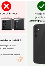 Nomfy Hoesje Geschikt voor Samsung S23 FE Hoes Bookcase Flipcase Book Cover Met 2x Screenprotector - Hoes Geschikt voor Samsung Galaxy S23 FE Hoesje Book Case - Donkerroze