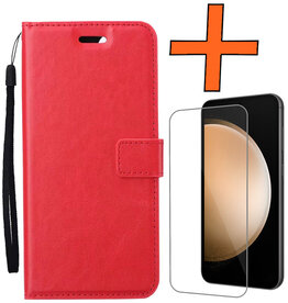 Nomfy Nomfy Samsung Galaxy S23 FE Hoesje Bookcase Met Screenprotector - Rood