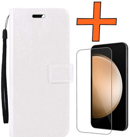 Nomfy Nomfy Samsung Galaxy S23 FE Hoesje Bookcase Met Screenprotector - Wit