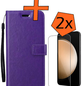 Nomfy Nomfy Samsung Galaxy S23 FE Hoesje Bookcase Met 2x Screenprotector - Paars