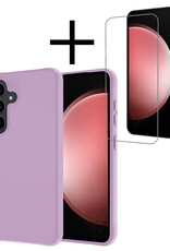 NoXx Hoes Geschikt voor Samsung S23 FE Hoesje Cover Siliconen Back Case Hoes Met Screenprotector - Lila