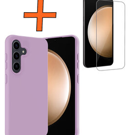 Nomfy Nomfy Samsung Galaxy S23 FE Hoesje Siliconen Met Screenprotector - Lila