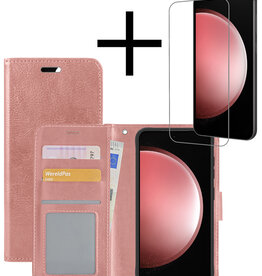 NoXx NoXx Samsung Galaxy S23 FE Hoesje Bookcase Met Screenprotector - Rose Goud