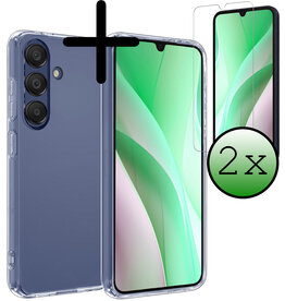 BASEY. BASEY. Samsung Galaxy A15 Hoesje Siliconen Met 2x Screenprotector - Transparant