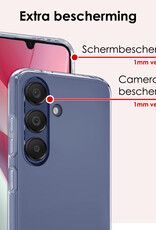 NoXx Hoes Geschikt voor Samsung A15 Hoesje Cover Siliconen Back Case Hoes - Transparant - 2x