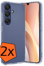 Nomfy Hoesje Geschikt voor Samsung A15 Hoesje Siliconen Cover Case - Hoes Geschikt voor Samsung Galaxy A15 Hoes Back Case - 2-PACK - Transparant