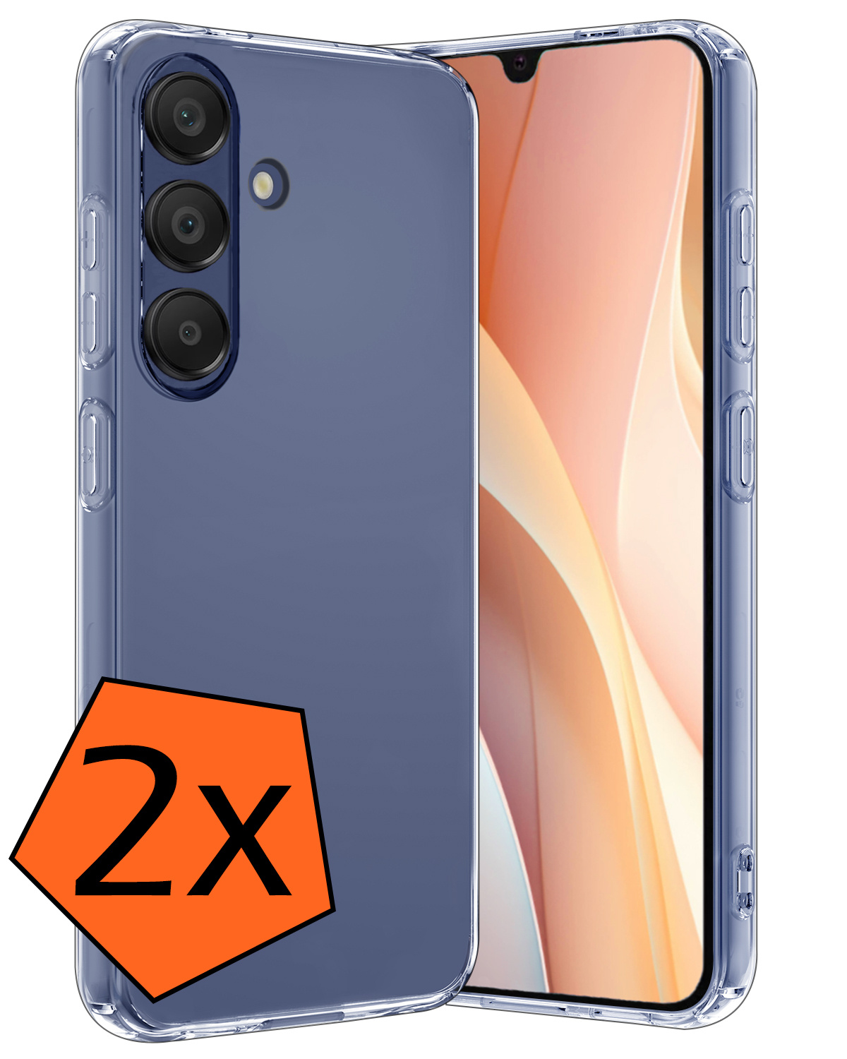 Nomfy Hoesje Geschikt voor Samsung A15 Hoesje Siliconen Cover Case - Hoes Geschikt voor Samsung Galaxy A15 Hoes Back Case - 2-PACK - Transparant