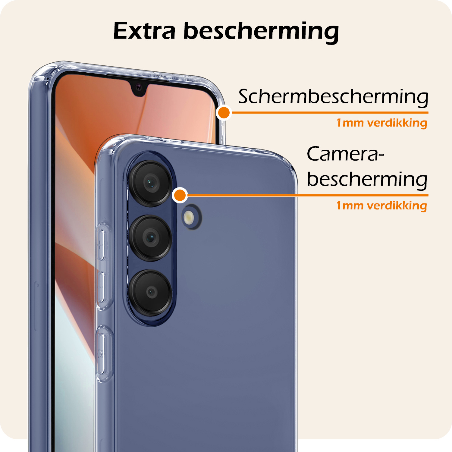 Nomfy Hoesje Geschikt voor Samsung A15 Hoesje Siliconen Cover Case - Hoes Geschikt voor Samsung Galaxy A15 Hoes Back Case - 2-PACK - Transparant