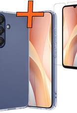 Nomfy Hoesje Geschikt voor Samsung A15 Hoesje Siliconen Cover Case Met Screenprotector - Hoes Geschikt voor Samsung Galaxy A15 Hoes Back Case - Transparant