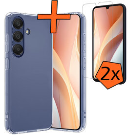 Nomfy Nomfy Samsung Galaxy A15 Hoesje Siliconen Met 2x Screenprotector - Transparant
