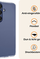 Nomfy Hoesje Geschikt voor Samsung A15 Hoesje Siliconen Cover Case Met 2x Screenprotector - Hoes Geschikt voor Samsung Galaxy A15 Hoes Back Case - Transparant