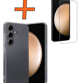 Nomfy Nomfy Samsung Galaxy S23 FE Hoesje Siliconen Met Screenprotector - Transparant