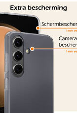 Nomfy Hoesje Geschikt voor Samsung S23 FE Hoesje Siliconen Cover Case Met Screenprotector - Hoes Geschikt voor Samsung Galaxy S23 FE Hoes Back Case - Transparant