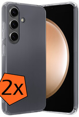 Nomfy Hoesje Geschikt voor Samsung S23 FE Hoesje Siliconen Cover Case - Hoes Geschikt voor Samsung Galaxy S23 FE Hoes Back Case - 2-PACK - Transparant