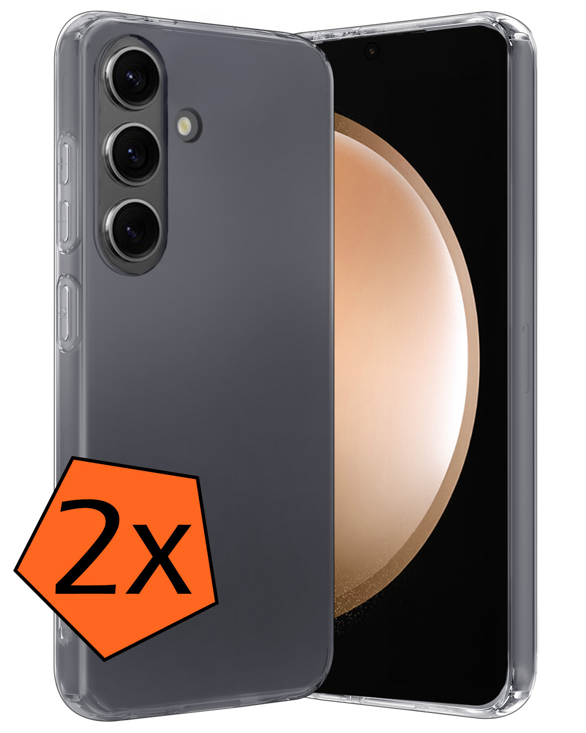 Nomfy Hoesje Geschikt voor Samsung S23 FE Hoesje Siliconen Cover Case - Hoes Geschikt voor Samsung Galaxy S23 FE Hoes Back Case - 2-PACK - Transparant