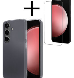 NoXx NoXx Samsung Galaxy S23 FE Hoesje Siliconen Met Screenprotector - Transparant