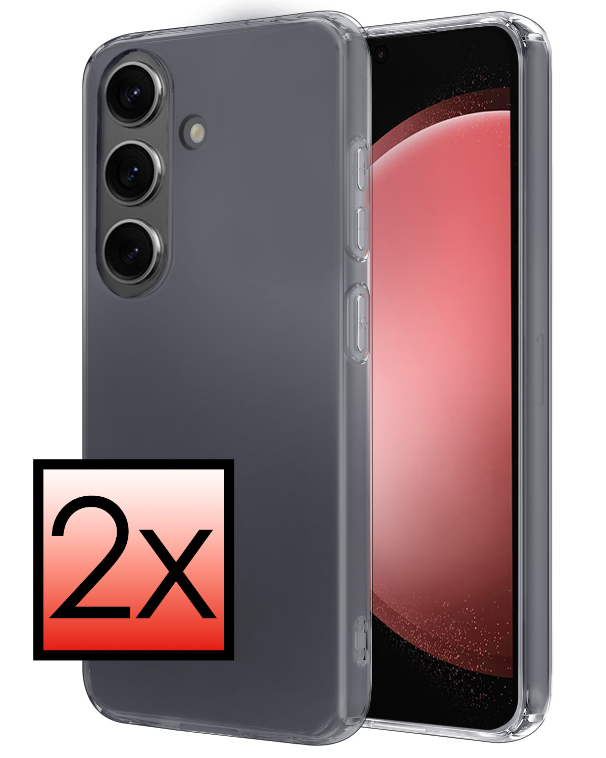 NoXx Hoes Geschikt voor Samsung S23 FE Hoesje Cover Siliconen Back Case Hoes - Transparant - 2x