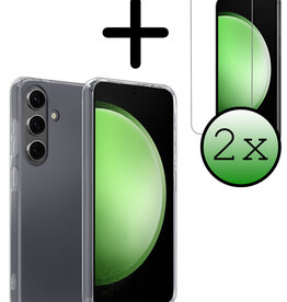 BASEY. BASEY. Samsung Galaxy S23 FE Hoesje Siliconen Met 2x Screenprotector - Transparant