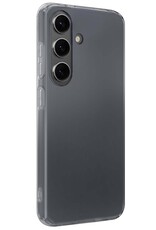 BASEY. Hoes Geschikt voor Samsung S23 FE Hoesje Siliconen Back Cover Case Met 2x Screenprotector - Hoesje Geschikt voor Samsung Galaxy S23 FE Hoes Cover Hoesje - Transparant