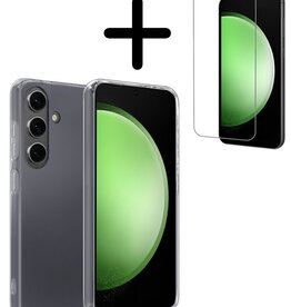 BASEY. BASEY. Samsung Galaxy S23 FE Hoesje Siliconen Met Screenprotector - Transparant
