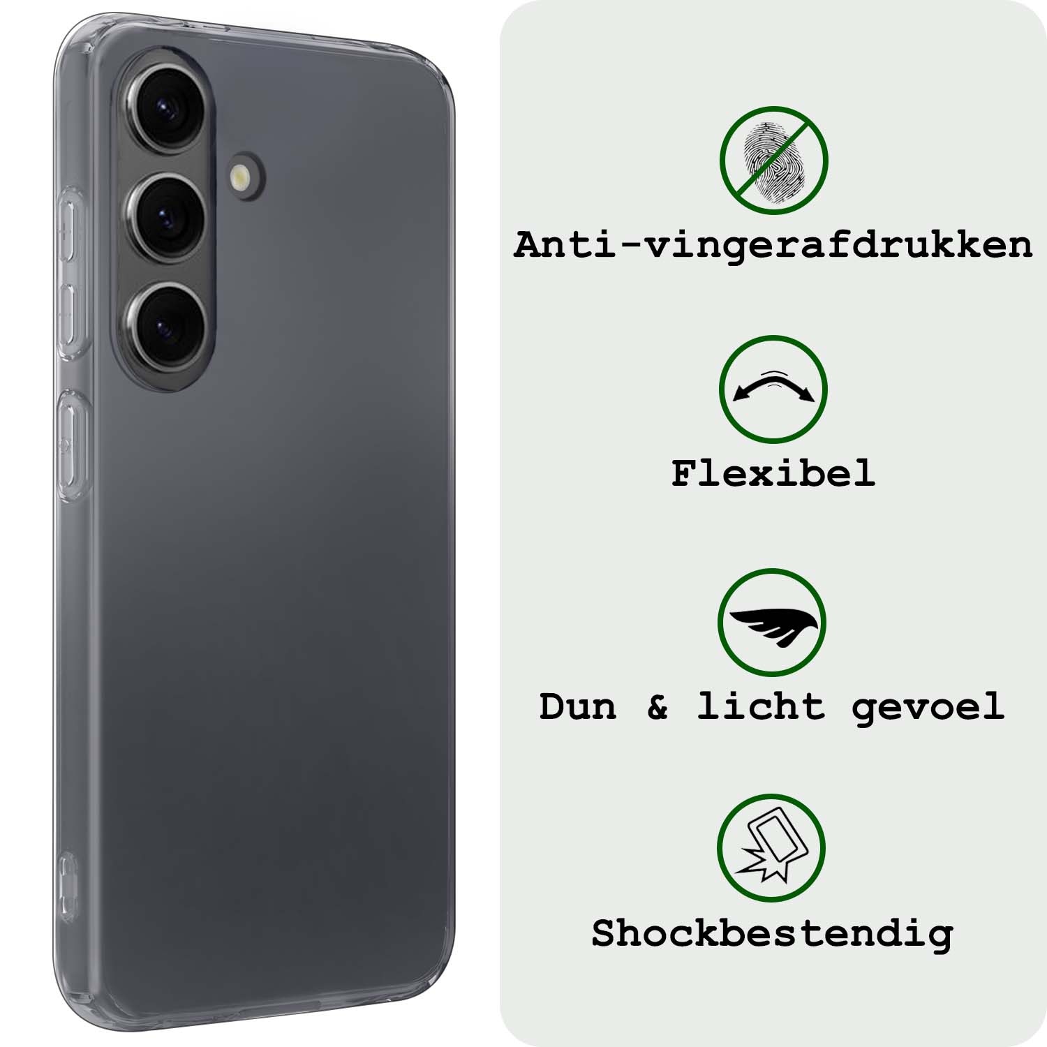 BASEY. Hoes Geschikt voor Samsung S23 FE Hoesje Siliconen Back Cover Case - Hoesje Geschikt voor Samsung Galaxy S23 FE Hoes Cover Hoesje - Transparant - 2 Stuks