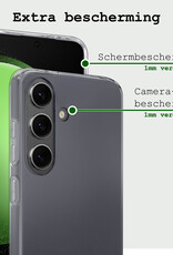 BASEY. Hoes Geschikt voor Samsung S23 FE Hoesje Siliconen Back Cover Case - Hoesje Geschikt voor Samsung Galaxy S23 FE Hoes Cover Hoesje - Transparant - 2 Stuks