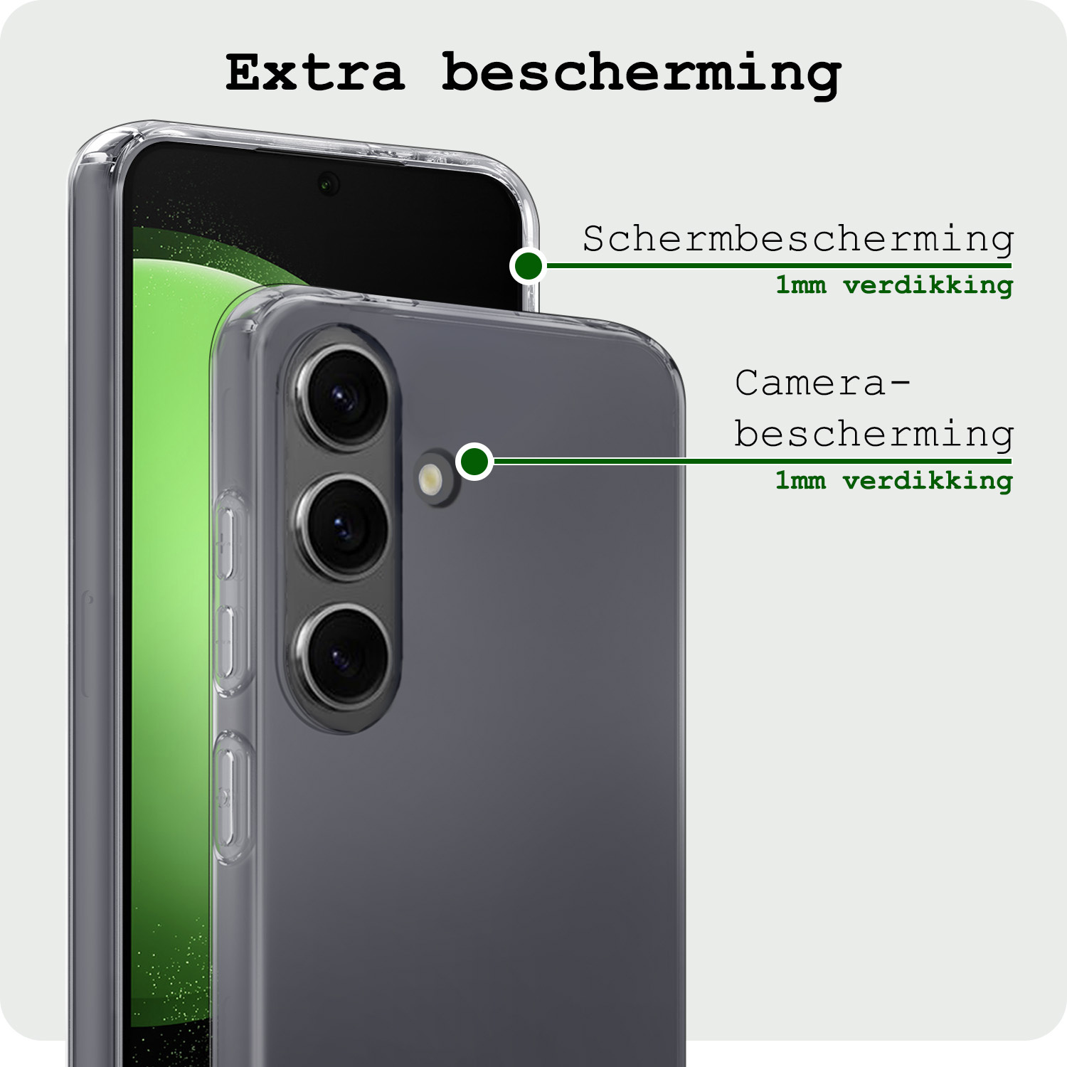 BASEY. Hoes Geschikt voor Samsung S23 FE Hoesje Siliconen Back Cover Case - Hoesje Geschikt voor Samsung Galaxy S23 FE Hoes Cover Hoesje - Transparant - 2 Stuks