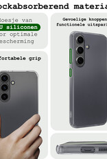 BASEY. Hoes Geschikt voor Samsung S23 FE Hoesje Siliconen Back Cover Case - Hoesje Geschikt voor Samsung Galaxy S23 FE Hoes Cover Hoesje - Transparant - 2 Stuks
