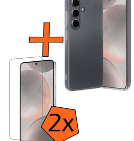 Nomfy Nomfy Samsung Galaxy S24 Hoesje Siliconen Met 2x Screenprotector - Transparant