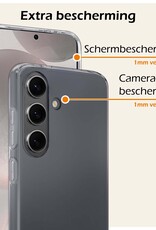 Nomfy Hoesje Geschikt voor Samsung S24 Hoesje Siliconen Cover Case Met Screenprotector - Hoes Geschikt voor Samsung Galaxy S24 Hoes Back Case - Transparant