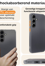 Nomfy Hoesje Geschikt voor Samsung S24 Hoesje Siliconen Cover Case Met Screenprotector - Hoes Geschikt voor Samsung Galaxy S24 Hoes Back Case - Transparant