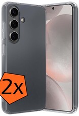 Nomfy Hoesje Geschikt voor Samsung S24 Hoesje Siliconen Cover Case - Hoes Geschikt voor Samsung Galaxy S24 Hoes Back Case - 2-PACK - Transparant