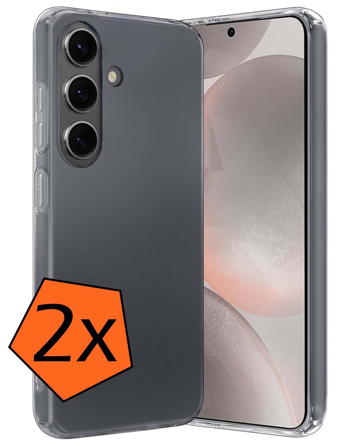 Nomfy Hoesje Geschikt voor Samsung S24 Hoesje Siliconen Cover Case - Hoes Geschikt voor Samsung Galaxy S24 Hoes Back Case - 2-PACK - Transparant