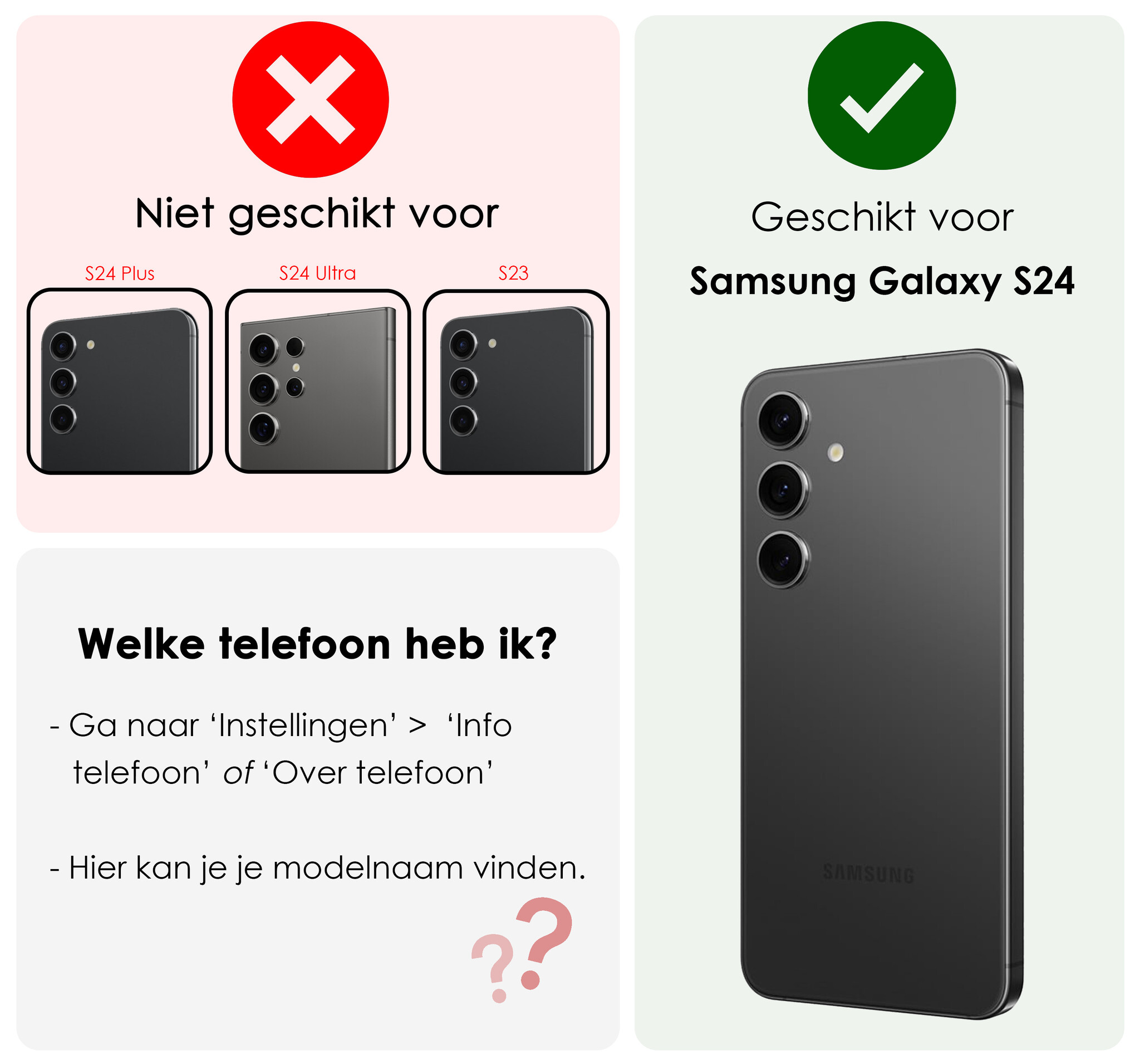 NoXx Hoes Geschikt voor Samsung S24 Hoesje Cover Siliconen Back Case Hoes Met 2x Screenprotector - Transparant