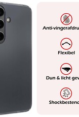 NoXx Hoes Geschikt voor Samsung S24 Hoesje Cover Siliconen Back Case Hoes Met 2x Screenprotector - Transparant