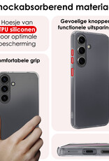 NoXx Hoes Geschikt voor Samsung S24 Hoesje Cover Siliconen Back Case Hoes Met 2x Screenprotector - Transparant