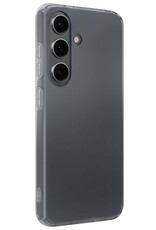 NoXx Hoes Geschikt voor Samsung S24 Hoesje Cover Siliconen Back Case Hoes Met 2x Screenprotector - Transparant