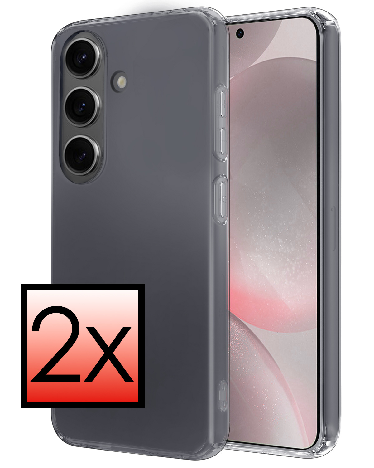 NoXx Hoes Geschikt voor Samsung S24 Hoesje Cover Siliconen Back Case Hoes - Transparant - 2x